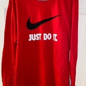 Nike Men's Red Long Sleeve Top Sz L